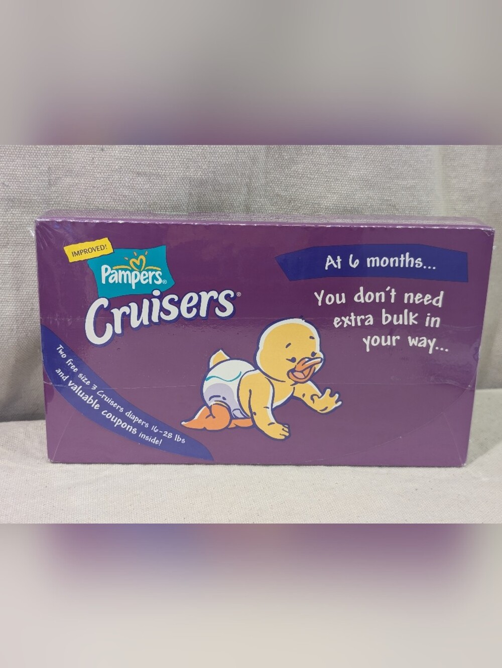 Vntg 2004 New Sealed Pampers Cruisers Size 3 Baby Diapers 3 Samples 16-28 lbs